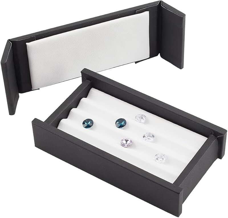 4-Slot Gem Storage Box with Lids and Velvet