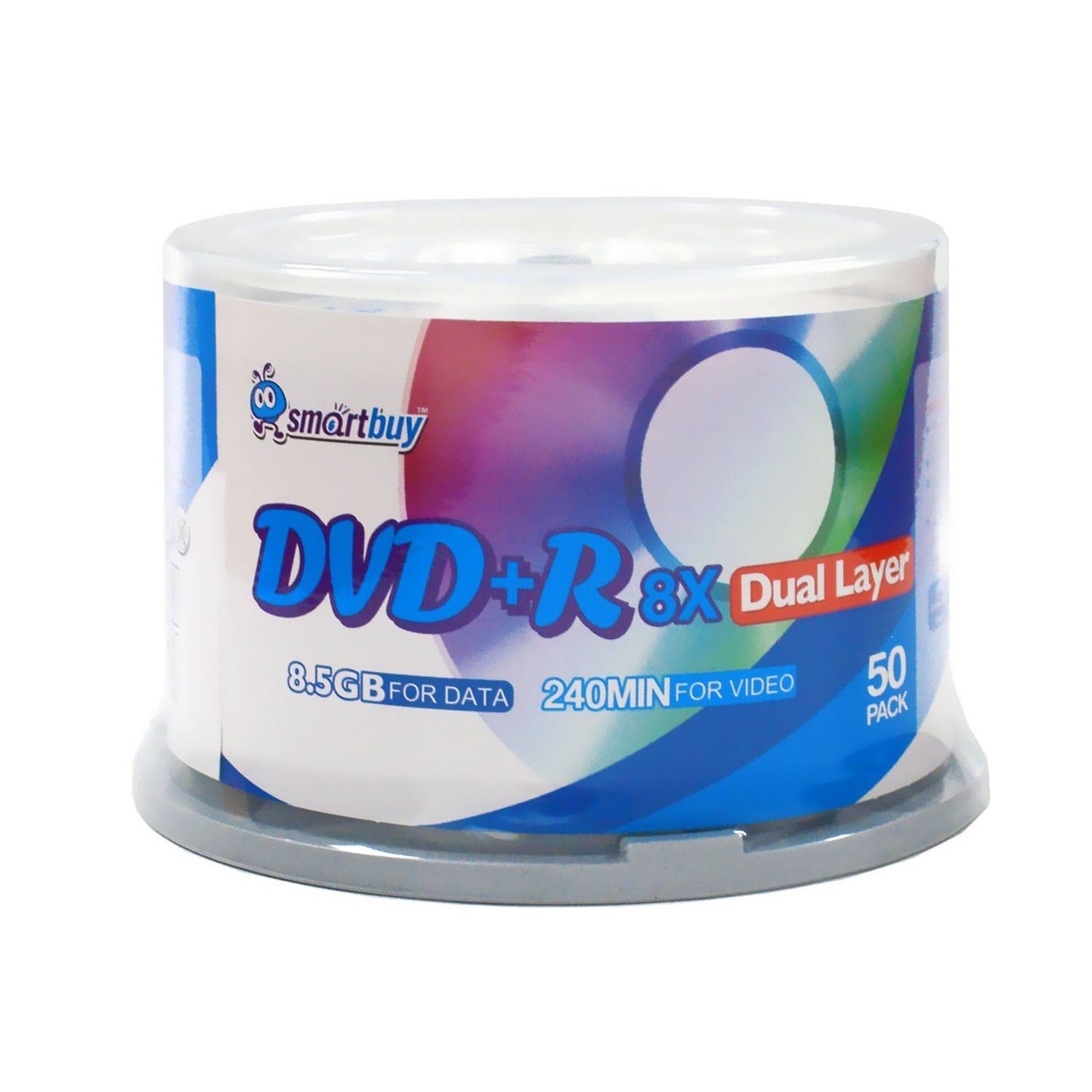 Logo 50 Pack DVD Plus R DVD+r Dl 8.5gb 8X Double Layer Blank Data Record 50 Discs Spindle