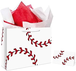 Large Baseball Party Bags with Tissue Paper and Greeting Card