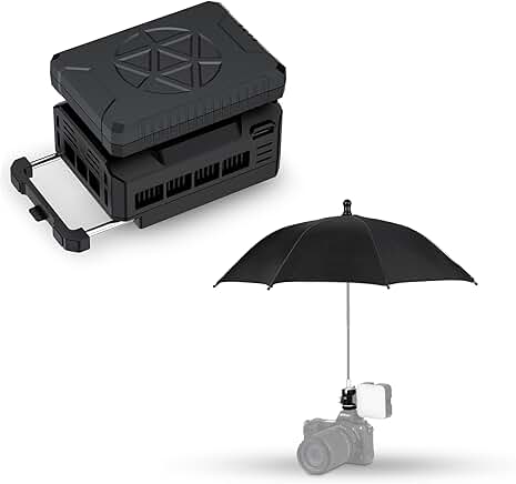 Umbrella and Cooler Kit with Rechargeable Battery