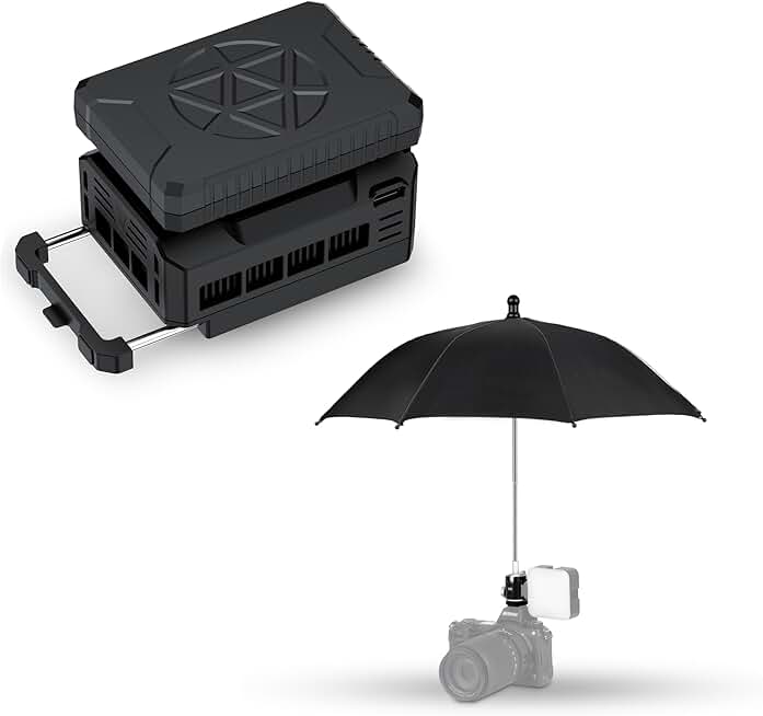 Umbrella and Cooler Kit with Rechargeable Battery
