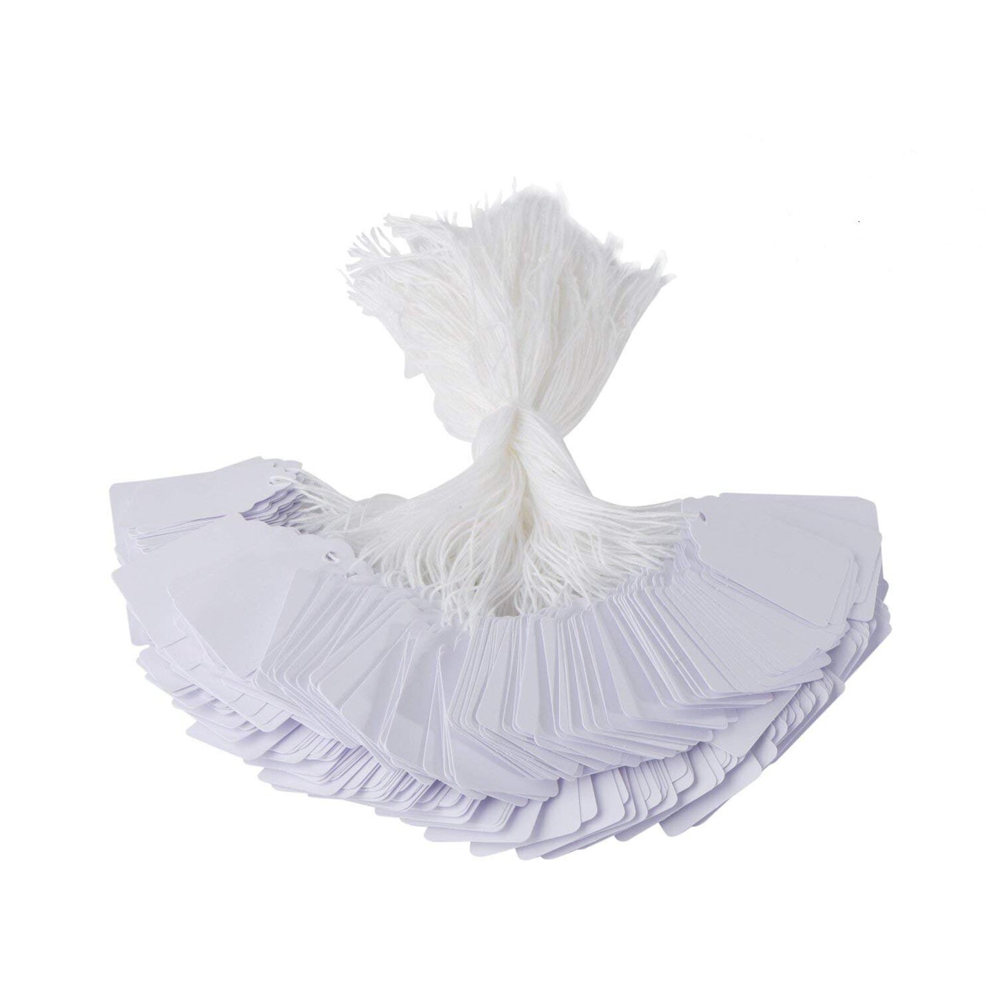 White matte string tags for pricing and labeling, 1000 pcs