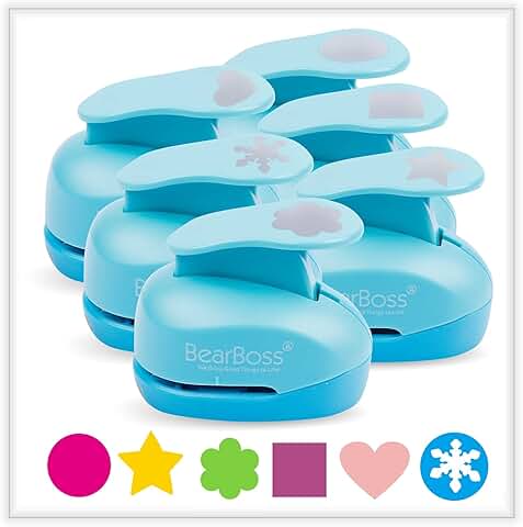 Six 1-Inch Craft Hole Punches for Scrapbooking and Crafts