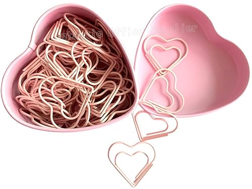 52 Heart-Shaped Nonskid Decorative Paper Clips