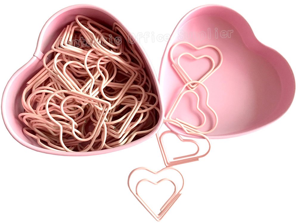 52 Heart-Shaped Nonskid Decorative Paper Clips