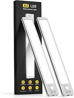 Rechargeable Motion Sensor Under Cabinet Lights, 2 Pack