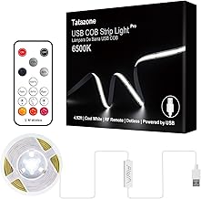 5V USB COB LED Strip Light with Remote, 4.92ft, Dimmable