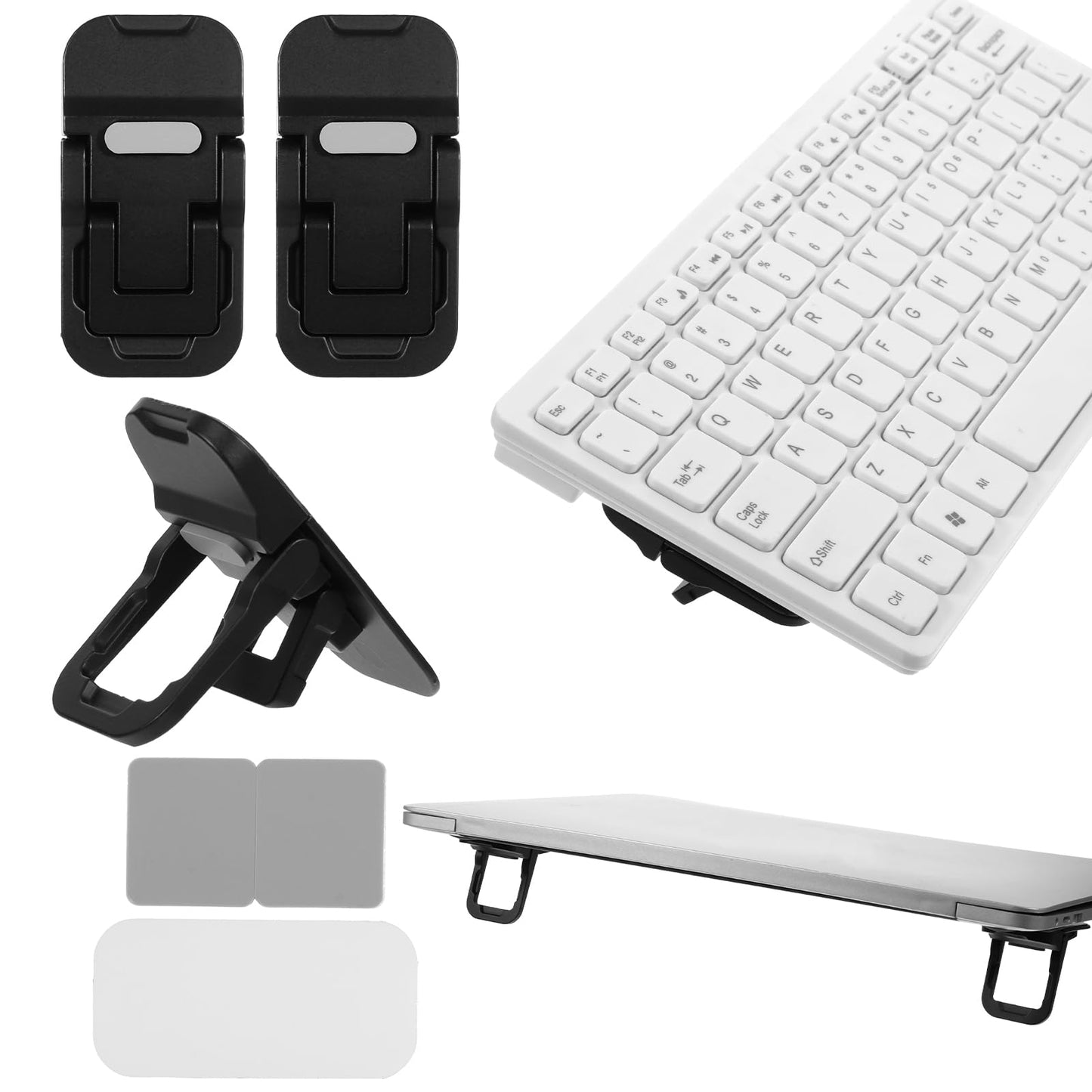 Two-Piece Portable Keyboard Stand for Desk or Laptop