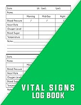 Vital Signs Log Book for Monitoring Health Data