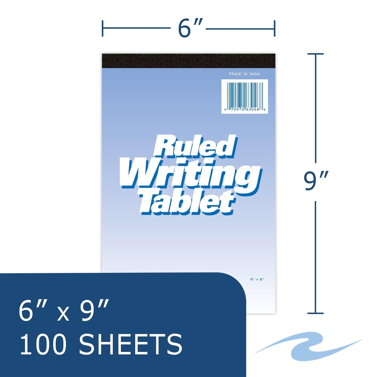 6x9 inch writing tablet with 100 sheets