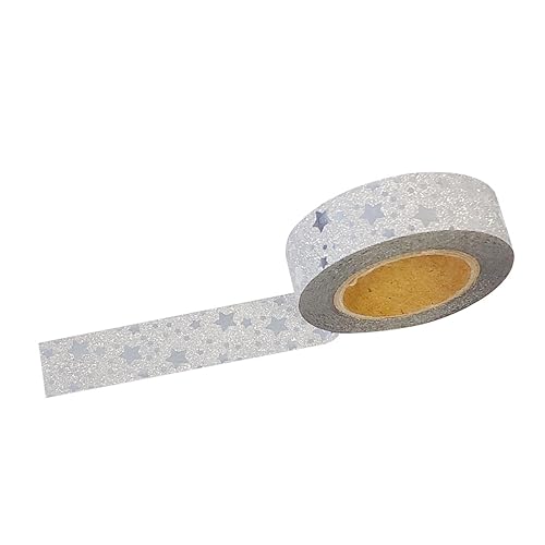 Silver Metallic Washi Tape with Stars