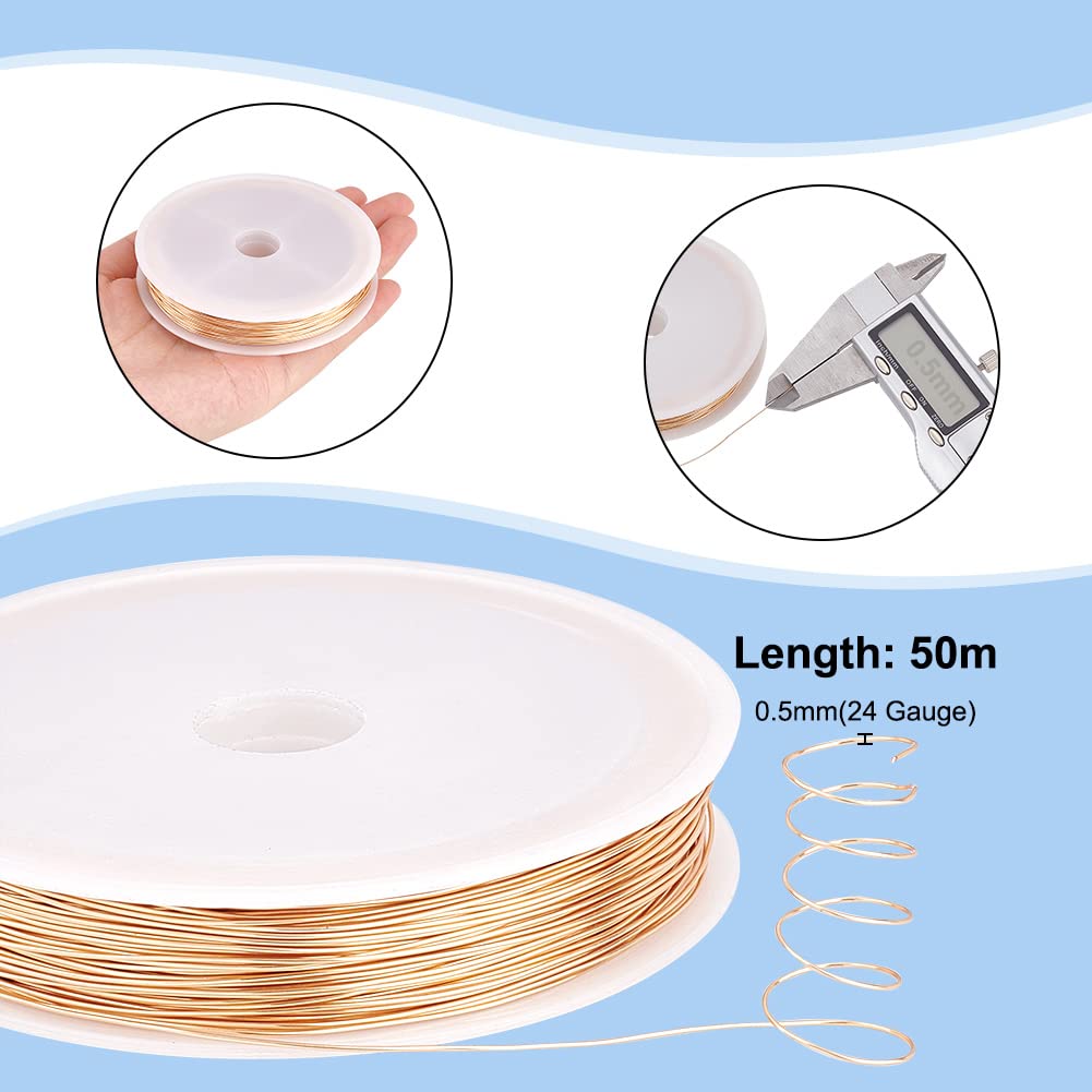 18K Gold Plated Jewelry Wire 24 Gauge 50m for Crafting