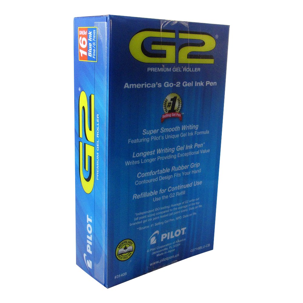Blue Fine Point Gel Pens, 16 Pack