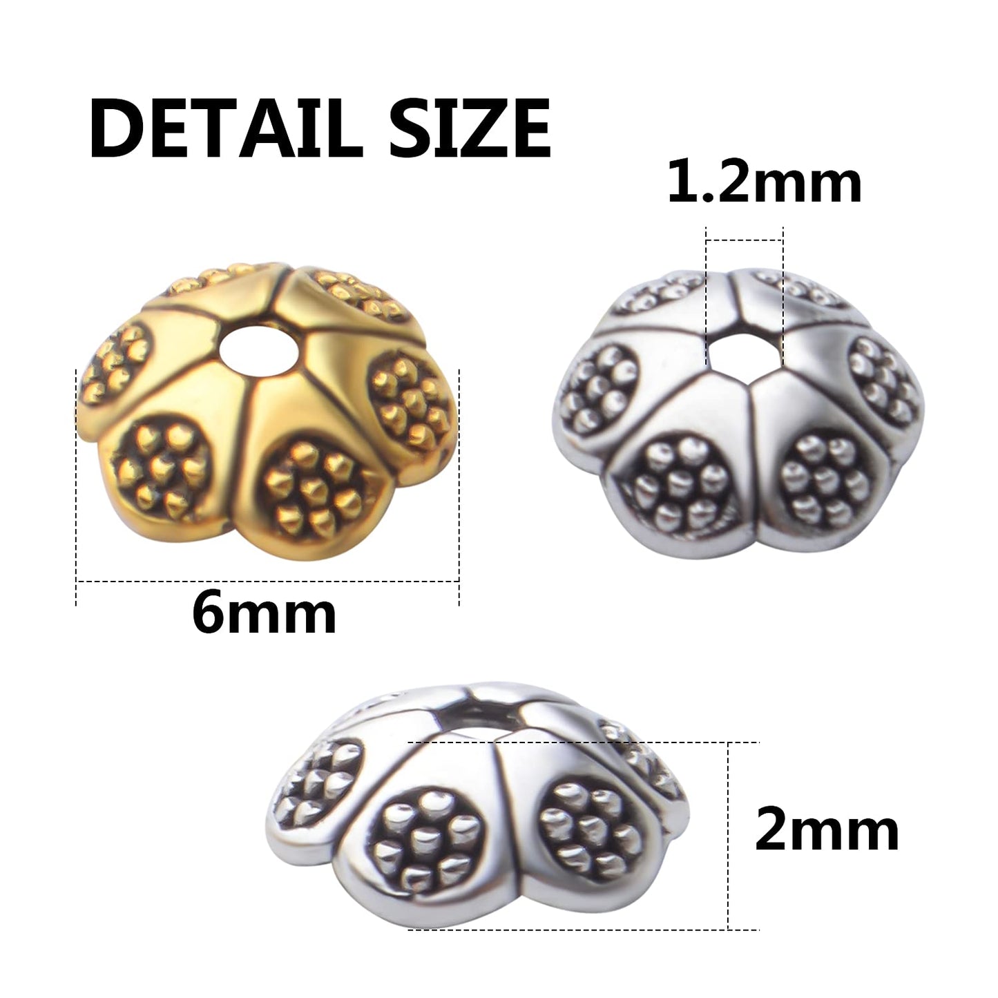 200pcs Flower Bead Caps for Jewelry Making and Crafts