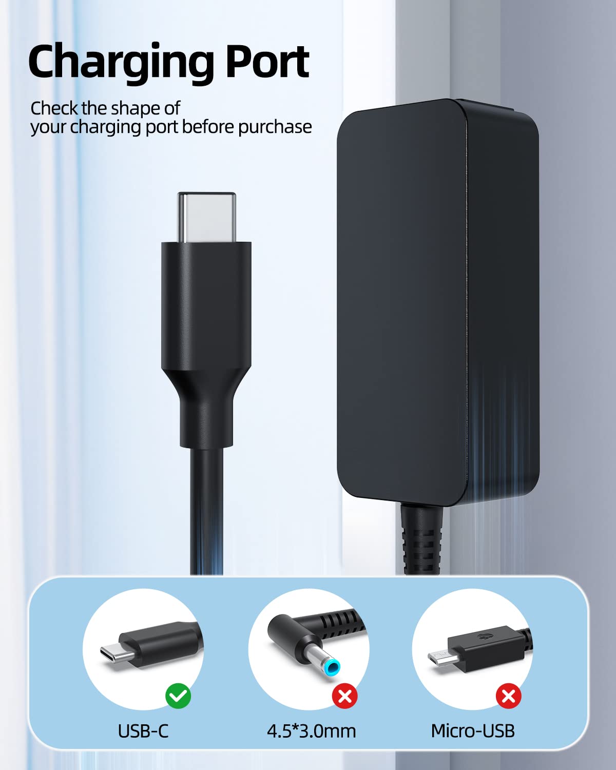 Charger for HP Chromebook Charger - (UL Safety Product) 45W