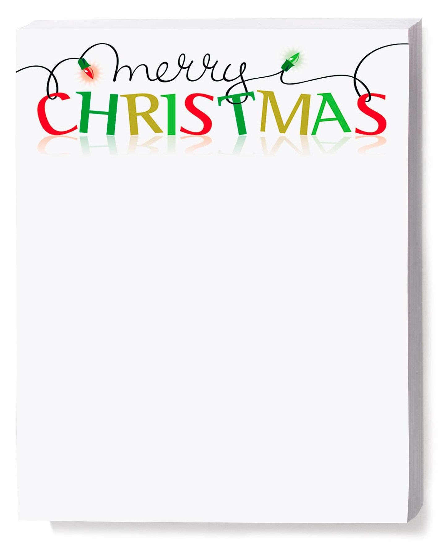 White holiday border paper with colorful lights, 8.5 x 11, 100 sheets