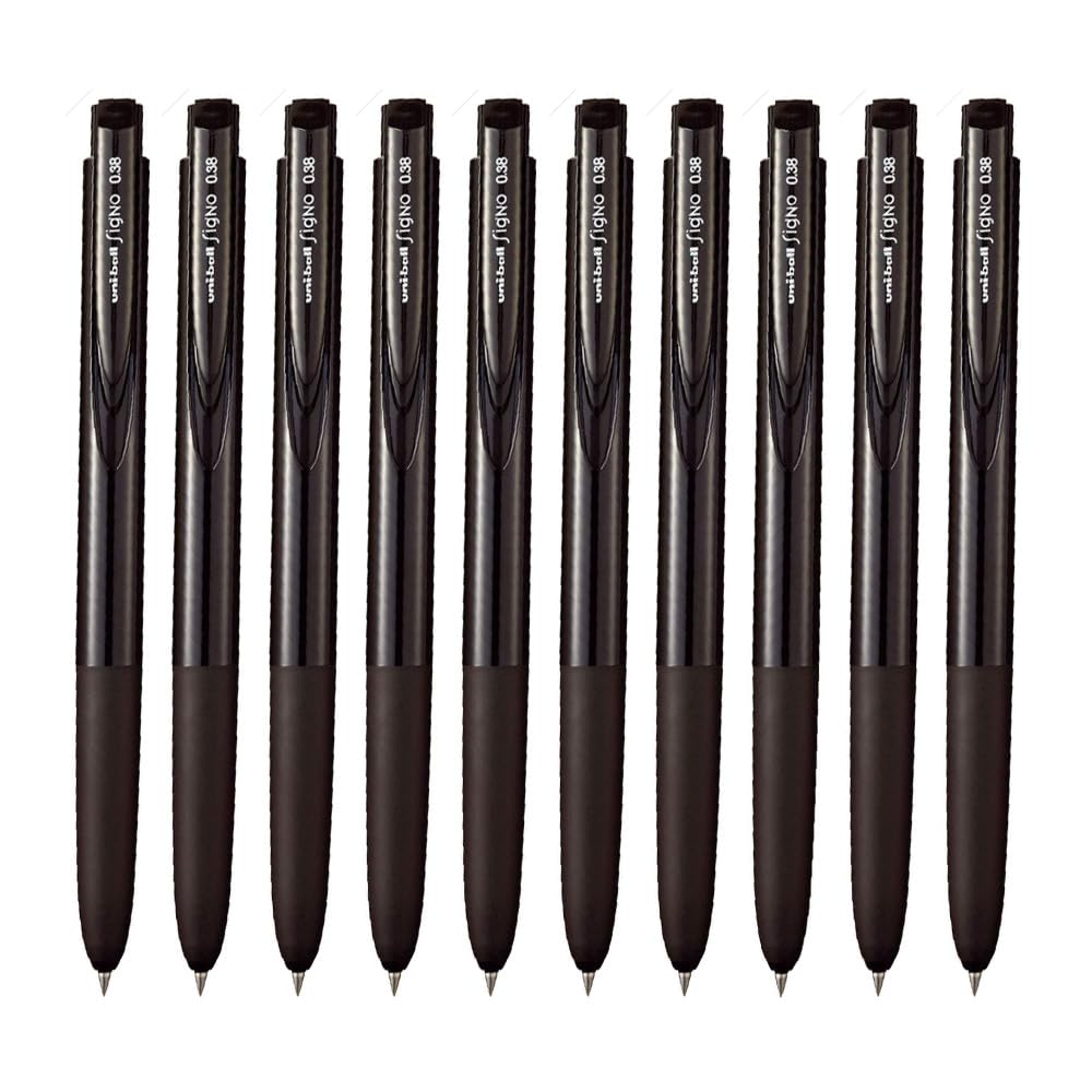 Black 0.38 mm pencils, pack of 10