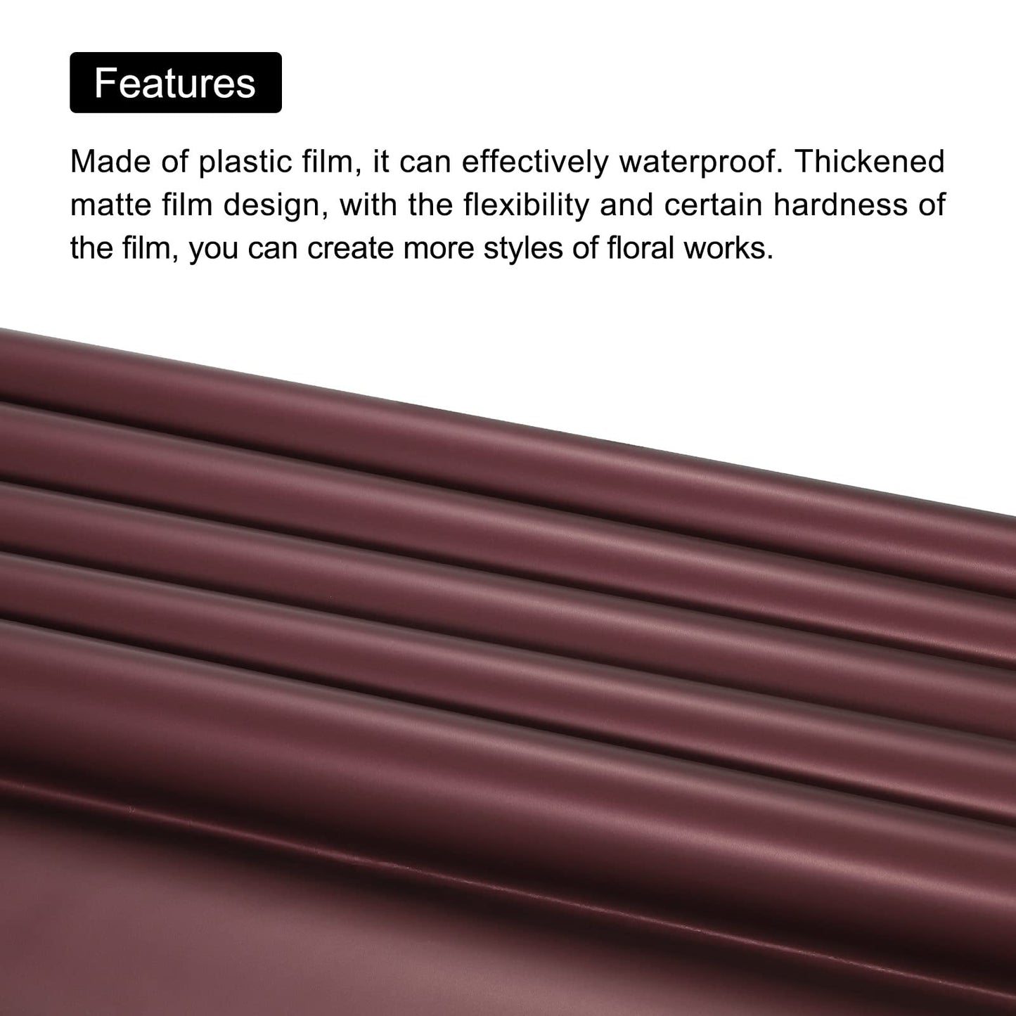 10-Piece Waterproof Double Sided Color Flower Wrapping Paper