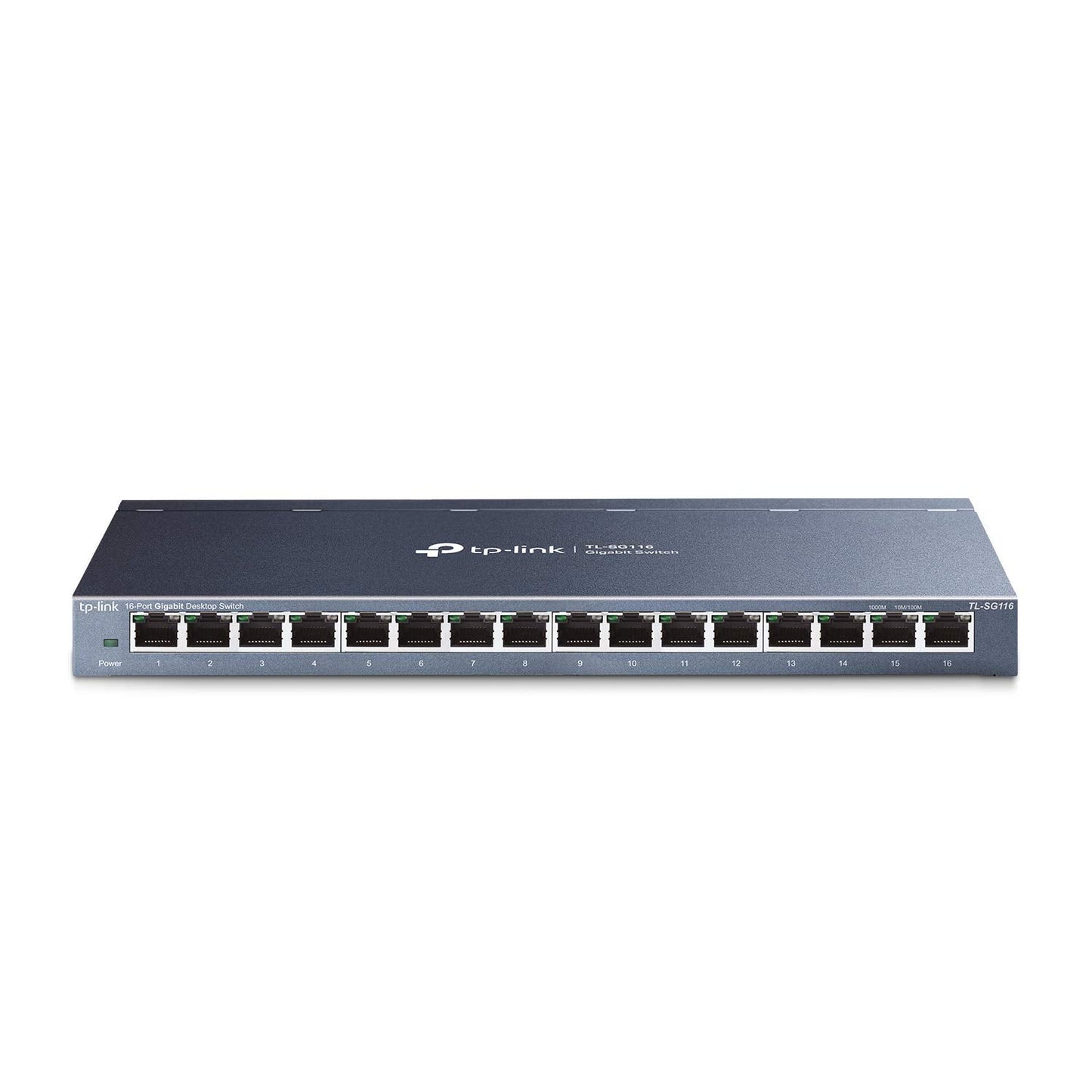 16 Port Gigabit Ethernet Network Switch, Desktop/ Wall-Mount, Fanless, Sturdy Metal w/ Shielded Ports, Traffic Optimization, Unmanaged, Limited Lifetime Protection (TL-SG116) Black