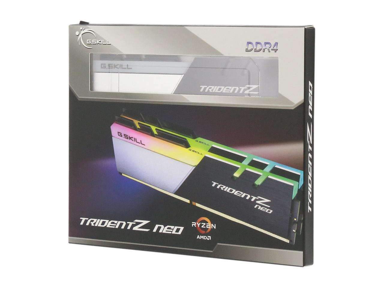 Trident Z NEO Series 64GB (2 x 32GB) 288-Pin SDRAM PC4-28800 DDR4 3600 CL18-22-22-42 1.35V Dual Channel Desktop Memory Model F4-3600C18D-64GTZN