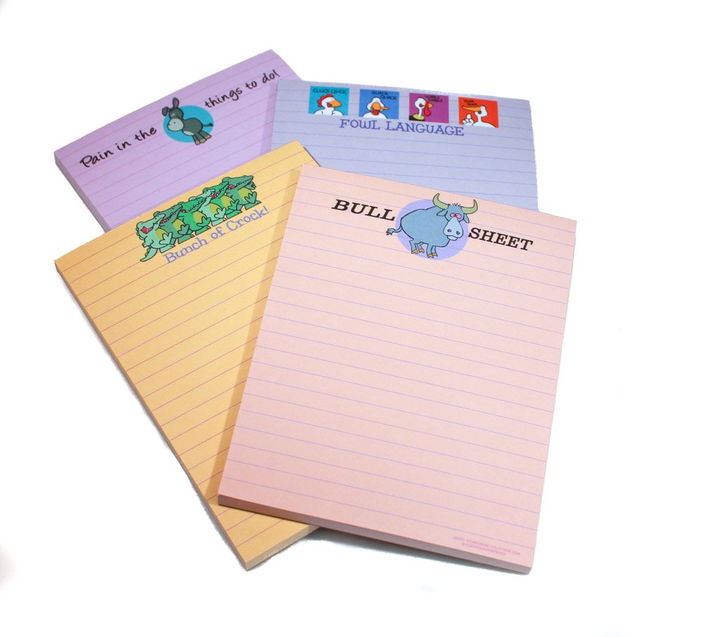 Assorted Pack of 4 Funny Notepads for Office
