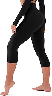 Soft High Waist Tummy Control Capri Yoga Pants for Women