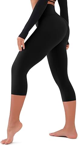 Soft High Waist Tummy Control Capri Yoga Pants for Women