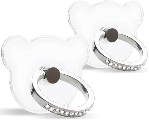 Two Transparent Diamond Ring Holders with 360° Rotation