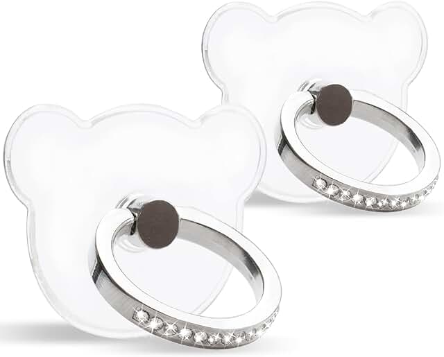 Two Transparent Diamond Ring Holders with 360° Rotation