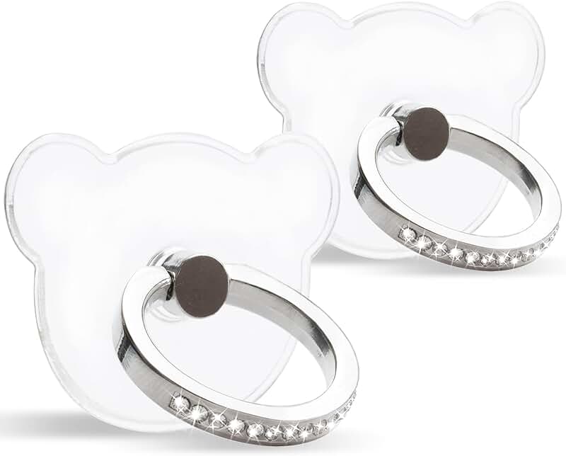 Two Transparent Diamond Ring Holders with 360° Rotation