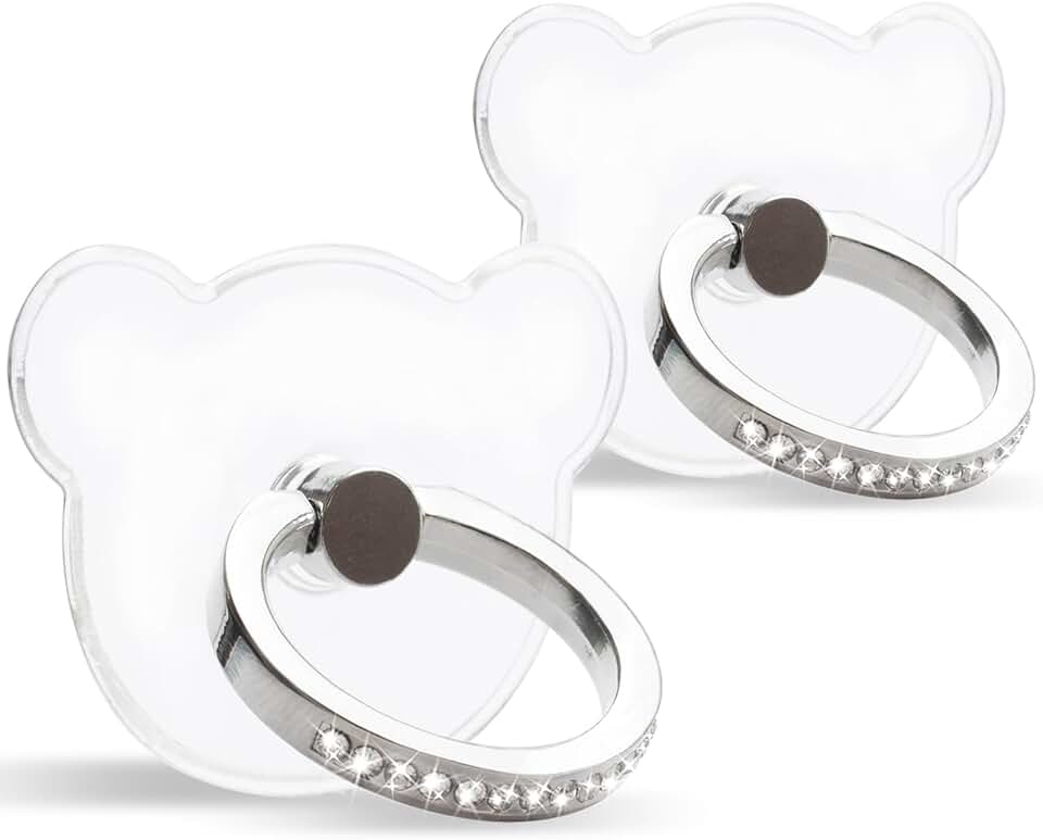 Two Transparent Diamond Ring Holders with 360° Rotation
