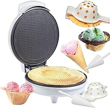 Electric waffle cone and bowl maker for homemade ice cream cones