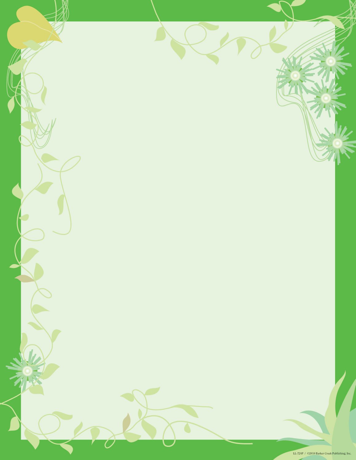 Decorative Green Computer Paper, 8.5 x 11, 50 Sheets