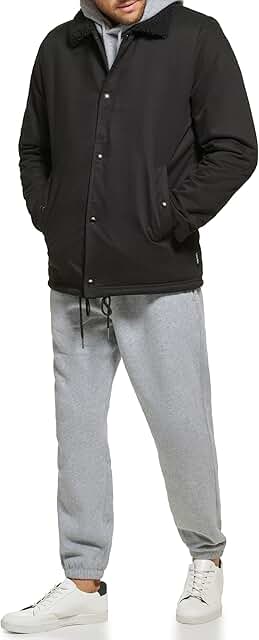 Men's Sherpa-Lined Cotton Coach Jacket