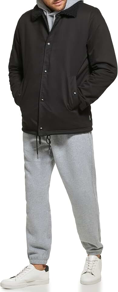 Men's Sherpa-Lined Cotton Coach Jacket
