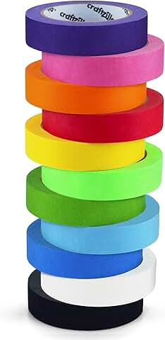 11 Rolls of Colorful Masking Tape for Crafts and Labeling