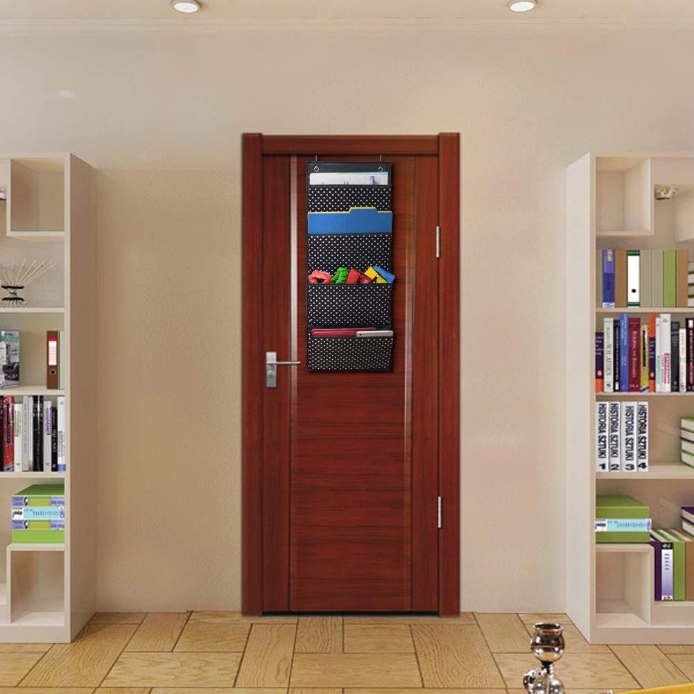 Over Door Fabric Document Organizer with 4 Pockets