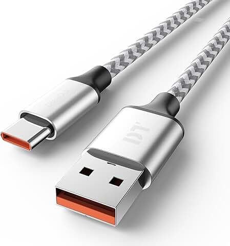 6ft USB A to C cable for charging and data transfer