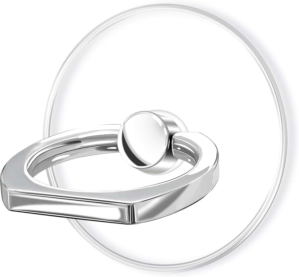 Clear round phone ring grip and stand