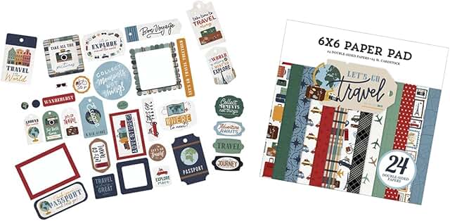Travel Scrapbook Paper Pack for Vacation and Road Trips
