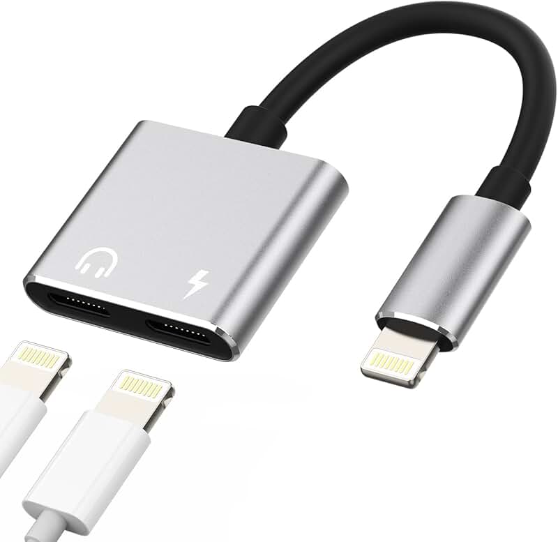 Dual Lightning Headphone and Charger Splitter Adapter