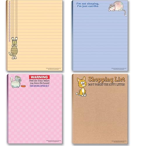 Assorted Funny Cat Note Pads for Cat Lovers