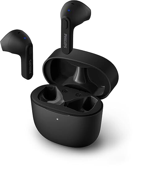 Wireless headphones with water resistance and small USB-C case