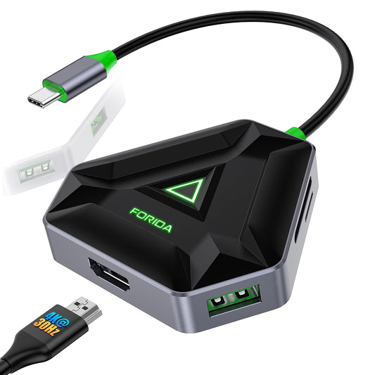 USB C Hub with HDMI, USB, and SD/TF Card Reader