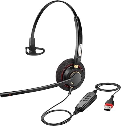 Two USB headsets with microphones for PC and laptop