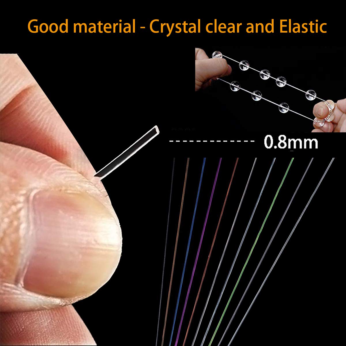 10 Pack Crystal Elastic String for Jewelry Making and Beading