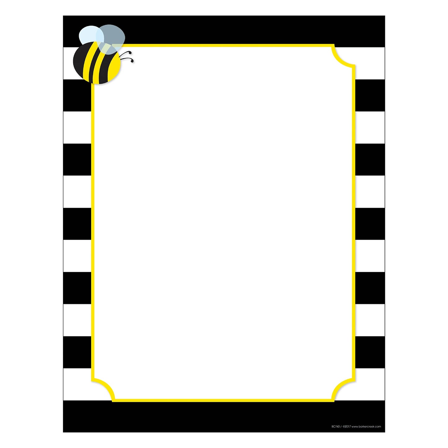 Decorative Bee Striped Printer Paper, 8.5 x 11, 50 Sheets