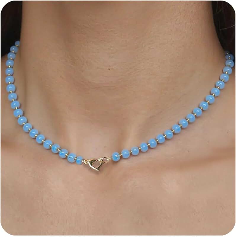 Boho Natural Crystal Quartz Beaded Necklace for Women
