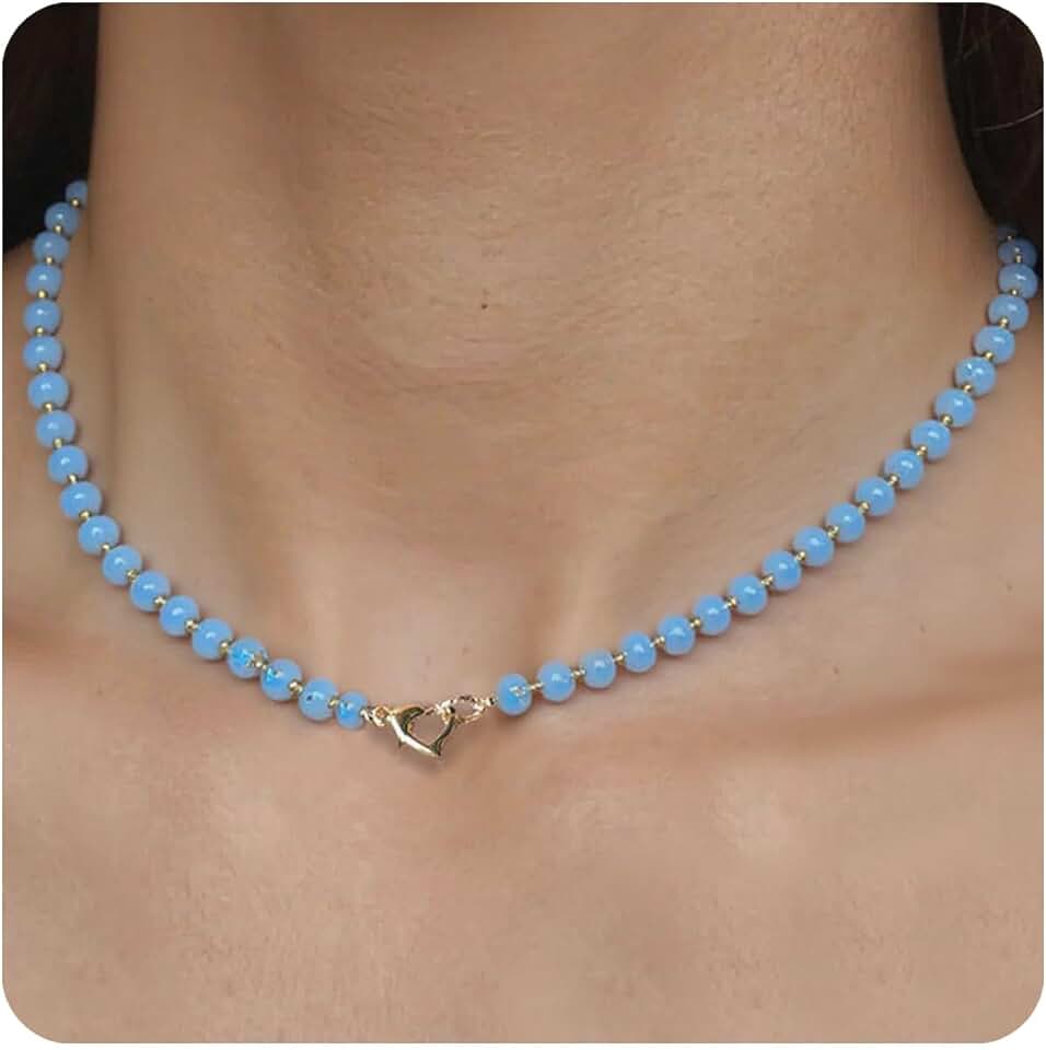 Boho Natural Crystal Quartz Beaded Necklace for Women