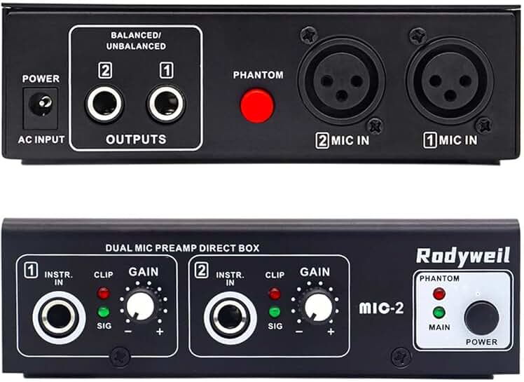 4-Input Microphone Preamp with Phantom Power